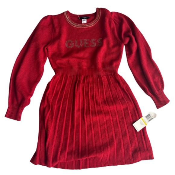 GUESS Kids Girls Red Sweater Dress - Girls Size M (10/12) - Picture 1 of 3